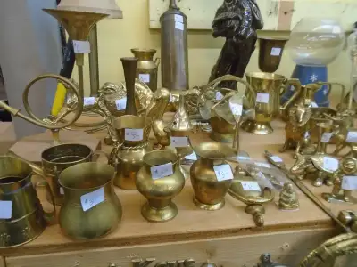 We have a wide selection of brass decor in stock (not all is shown in photos). This is quite an exte...