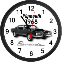 1968 Plymouth Barracuda Custom Wall Clock - Brand New - Classic