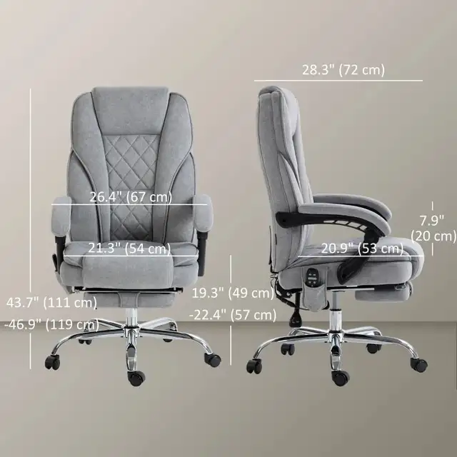 Heated Massage Office Chair, Heated Reclining Computer Chair in Chairs & Recliners in Markham / York Region - Image 4