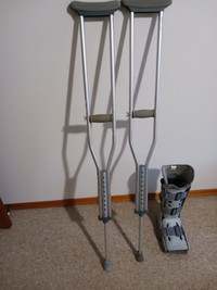 Air boot cast and crutches