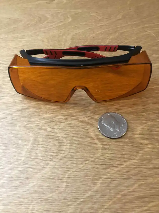 NoCry safety glasses over eyeglasses