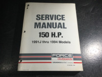 Force 150 HP 1991J-1994 Models Outboards Service Manual 5 Cyl