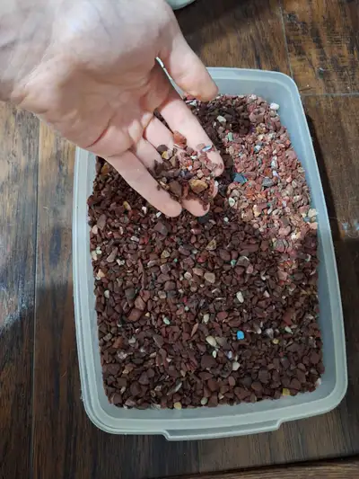 Red aquarium gravel, View more