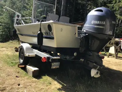 17 foot double hull welded aluminum centre council boat for sale. Comes with 2022 90 horsepower Yama...