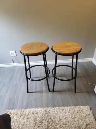 Set of 4 bar stools wood and steel 29"high $150