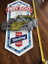 Bobby Unser Sterling beer sign from his 1981 Indy 500 win