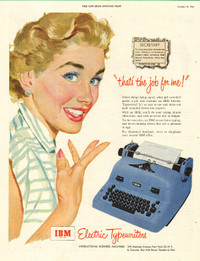1953 full-page magazine ad IBM Electric Typewriters