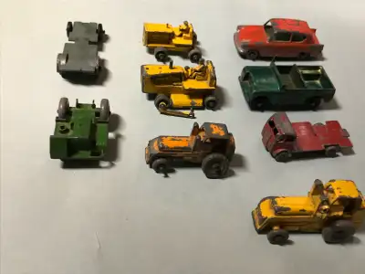 Collection of damaged/missing parts Matchbox vehicles for sale. Asking $15 for the lot. Boat trailer...