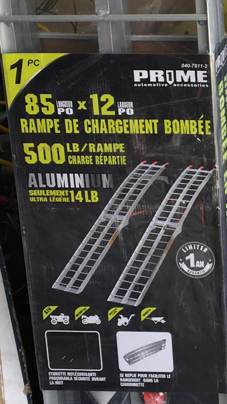 New Prime aluminum 85 in x 12 in automotive ramp in ATV Parts, Trailers & Accessories in Edmonton - Image 2