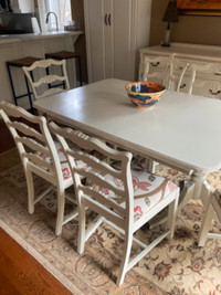 Charming vintage dining table, chairs and buffet