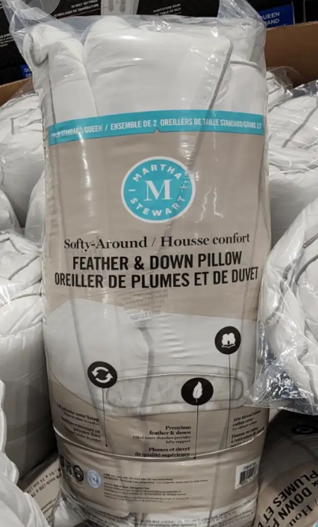 Brand New 2 Pack Martha Stewart Soft-Around feather Down Pillow