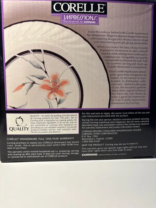 Corelle Impressions Dinnerware 20 pcs set for 4 persons in Kitchen & Dining Wares in Markham / York Region - Image 3