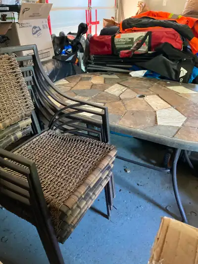 $250 - Stone Patio Table & Chairs Set - Excellent Condition, View more
