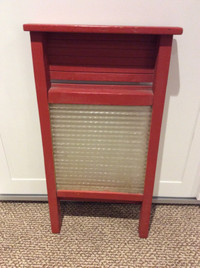 Vintage Washboard with Glass