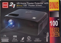 RCA 2 IN 1, HD Home Theatre Projector With Bonus 100" Theater Sc