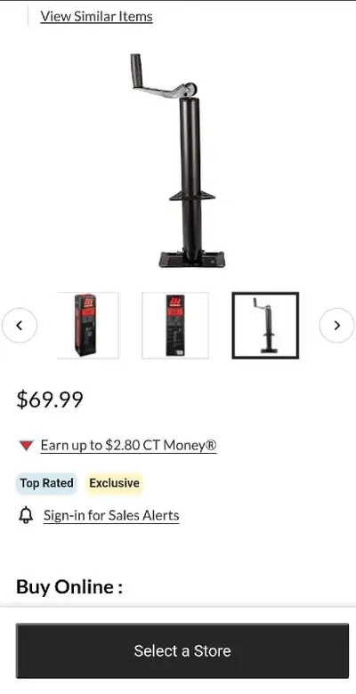 Brand New MotoMaster Top Wind A-Frame Trailer Jack, 2000 lbs Retail $70 plus tax Asking $55 Castle D...