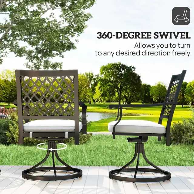 Outdoor Patio Chair, Metal Swivel Rocker Chairs with Cushion and in Patio & Garden Furniture in Markham / York Region - Image 4