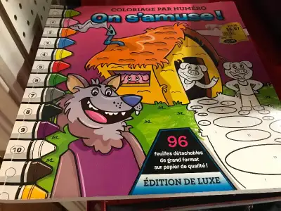 Coloriage ordinaire , livre de jeux divers et coloriage par numéros. Très peu servi.
