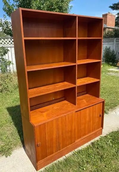 Teak vintage MCM Danish living room cabinet, View more