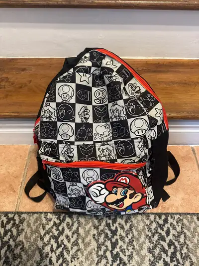 Super Mario Canvas Backpack Bag 1-Up Mushroom/Mario Nintendo, View more
