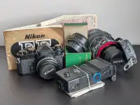 vintage Nikon FE 35mm film camera kit 450$