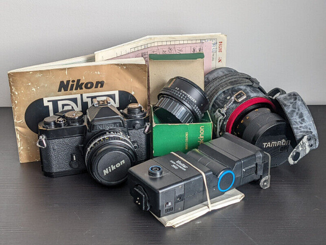 vintage Nikon FE 35mm film camera kit 450$ in Cameras & Camcorders in Laurentides