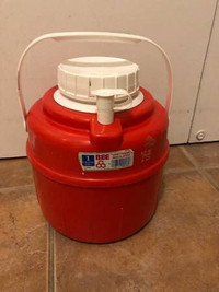 Vintage Bee Red And White Beverage Cooler $50, one gallon jug, u