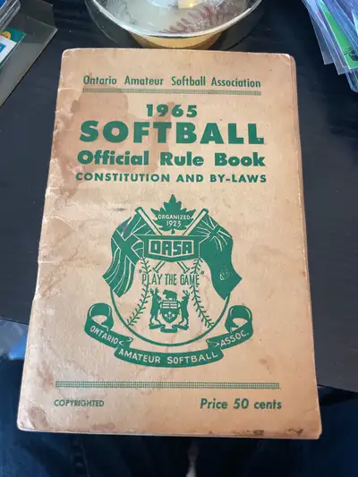 Own a piece of softball history with this 1965 Ontario Amateur Softball Association Official Rule Bo...