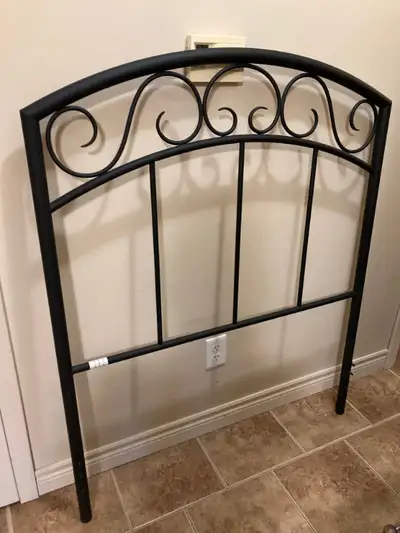 Black Twin size bed headboard Wrought Iron (Black Metal) Just like new (headboard only - bed not inc...
