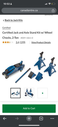 Certified Jack and Axle Stand Kit w/ Wheel Chocks, 2-Ton