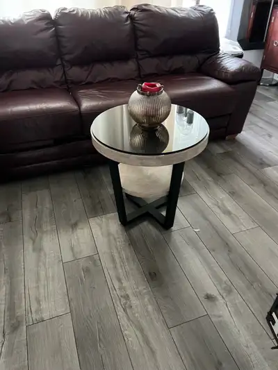 Round Mirrored Accent Table, View more