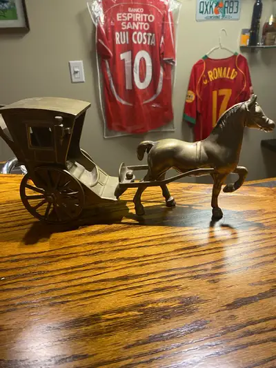 Vintage Antique Solid Brass Horse Jib Carriage Pulling Cart E, View more
