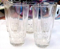 5 VINTAGE DRINKING GLASSES,MADE IN BRAZIL, 5 1/2" TALL