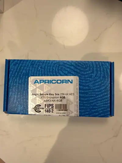 Apricorn Aegis Secure Key 3 NX 4GB 256-bit Encrypted FIPS 140-2 Level 3 Validated Secure USB 3.0 Fla...
