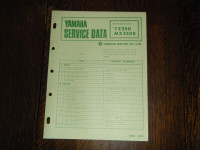 Yamaha YZ 250, MX 250 B  Snowmobile Service Data Booklet