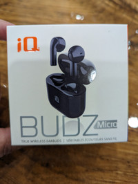 NEW IQ Budz Micro Wireless Earbuds & Charging Case