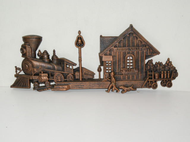 Vintage Dart Industries Bronzed Tone Wall Hanging Train Station in Home Décor & Accents in Muskoka
