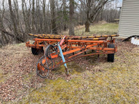 Cultivator, spring loaded with attachable harrows