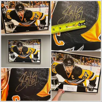 Sidney Crosby Signed Canvas by FRAMEWORTH, View more