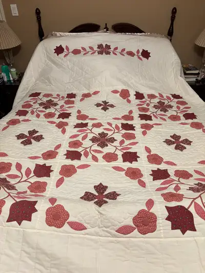 Handmade queen size quilt, View more
