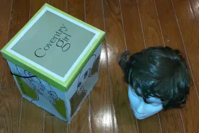 Here's a vintage wig with styrofoam head and the original box, this was purchased in the early 1970'...