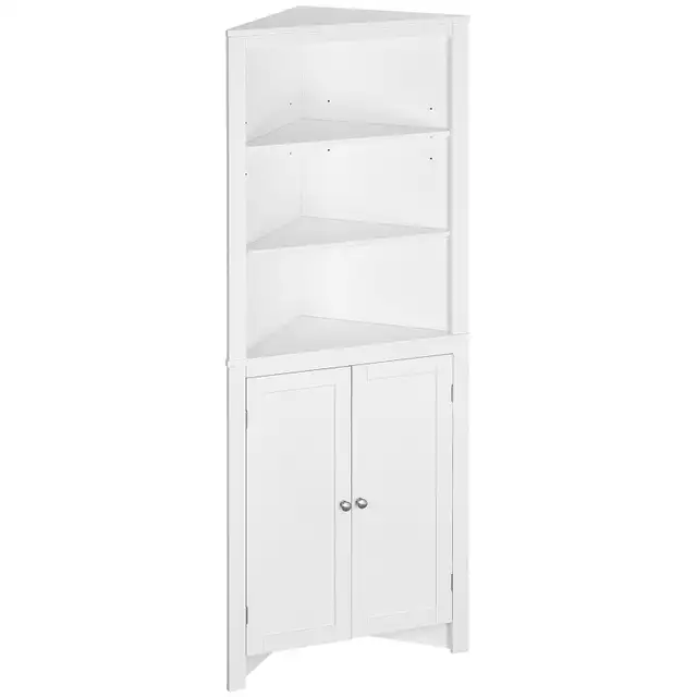 kleankin Tall Bathroom Storage Corner Cabinet with Doors in Storage & Organization in City of Toronto - Image 2