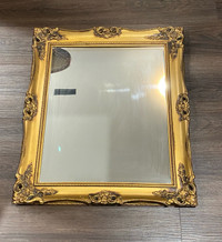 Gold tone Wood Mirror Ornate design 
