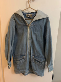 Long jean coat size medium 