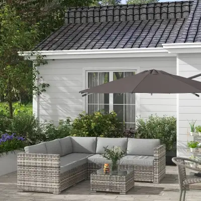  4pc Rattan Wicker Outdoor Conversation Furniture Set w/ C, View more