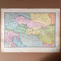 Antique Maps c.1925, 12x16", f. Austria, Czechoslovakia, & Italy