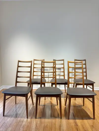Danish Mid Century Teak Dining Chairs by Niels Koefoed, View more