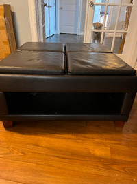 Brown faux leather coffee table