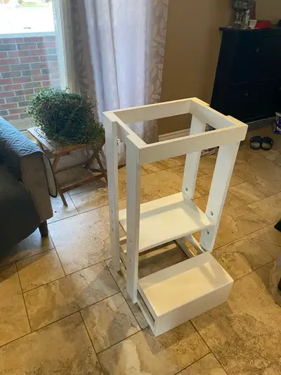 Kids step stool with railing, View more