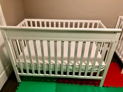 We have 2 high-end Delta Skylar convertible cribs for sale. Bought from Babies R Us in 2024 for $372...